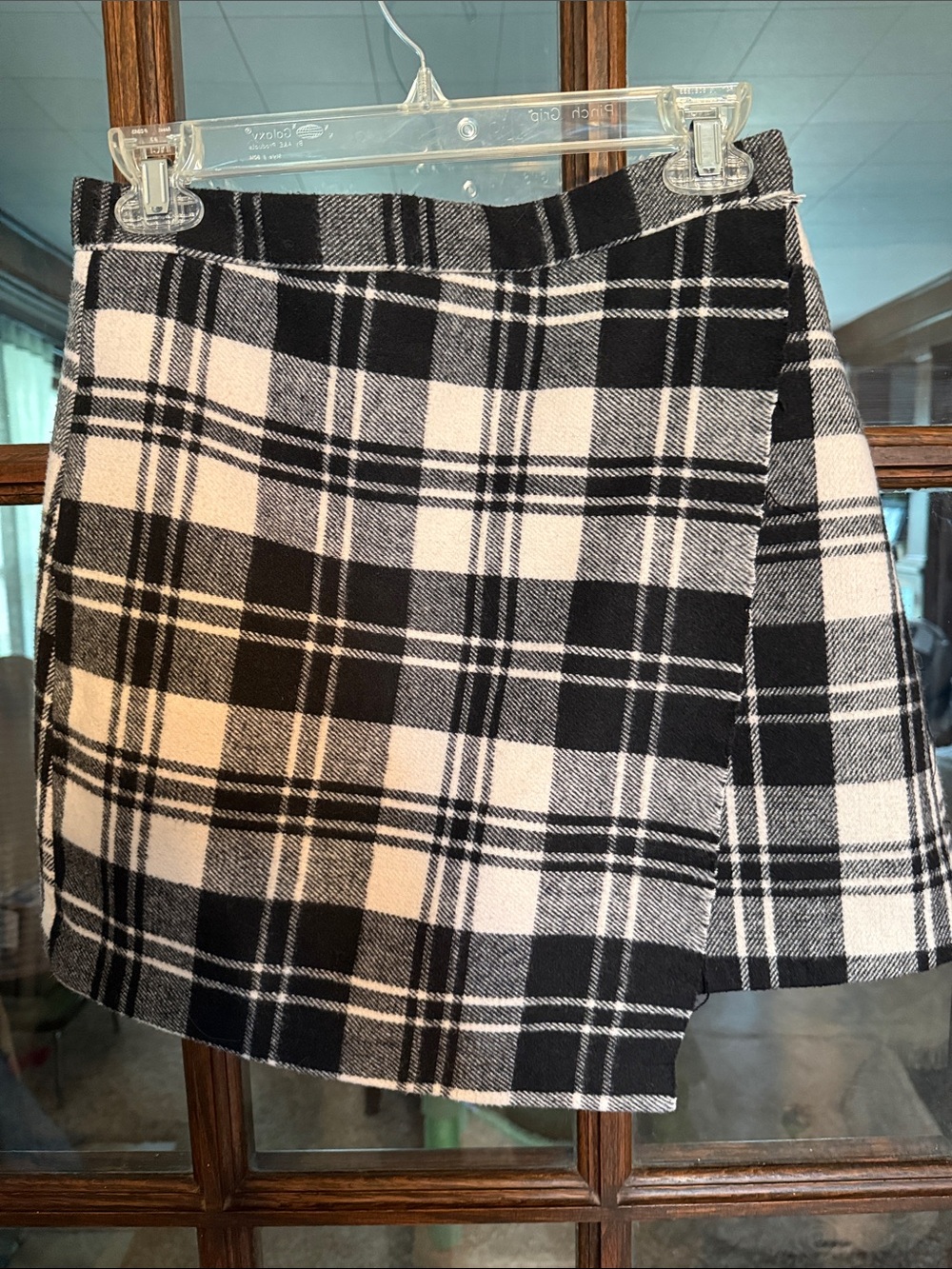 ANTONIO MELANI Black and White Plaid Mini Skirt